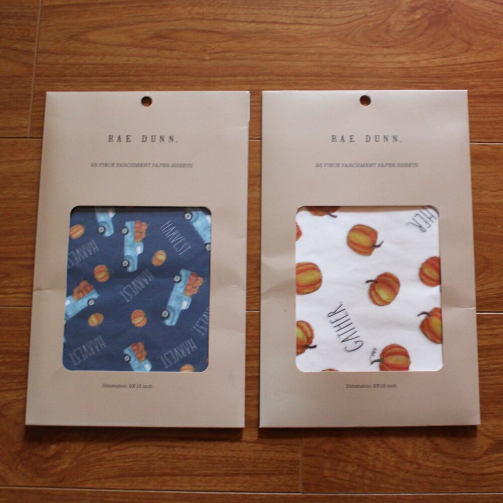 Bundle of 2 Rae Dunn Fall Theme 9x13 Parchment Papers-25 count each